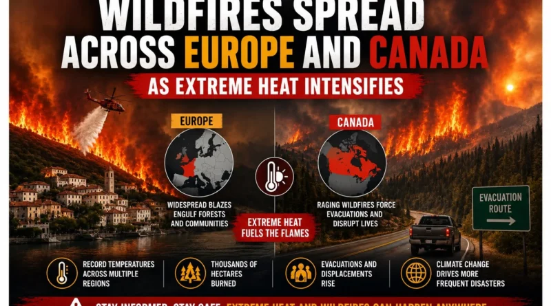 Wildfires Spread Across Europe and Canada Amid Extreme Heat (2026)