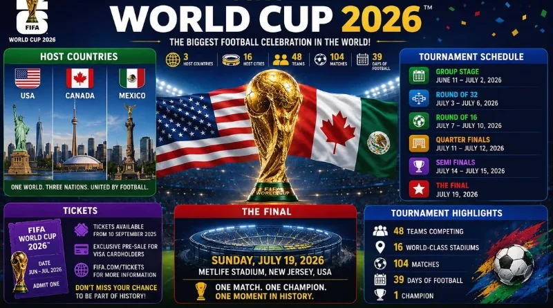 FIFA World Cup 2026 - Host Countries, Schedule, Tickets & Final